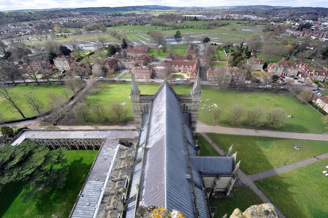 Salisbury-katedraalin Näkymä Torni Taustakuva