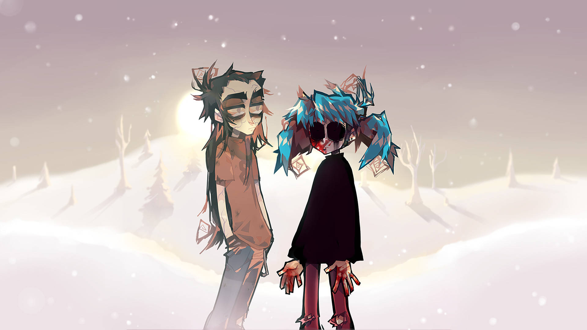 Sally Face And Larry During Winter Wallpaper