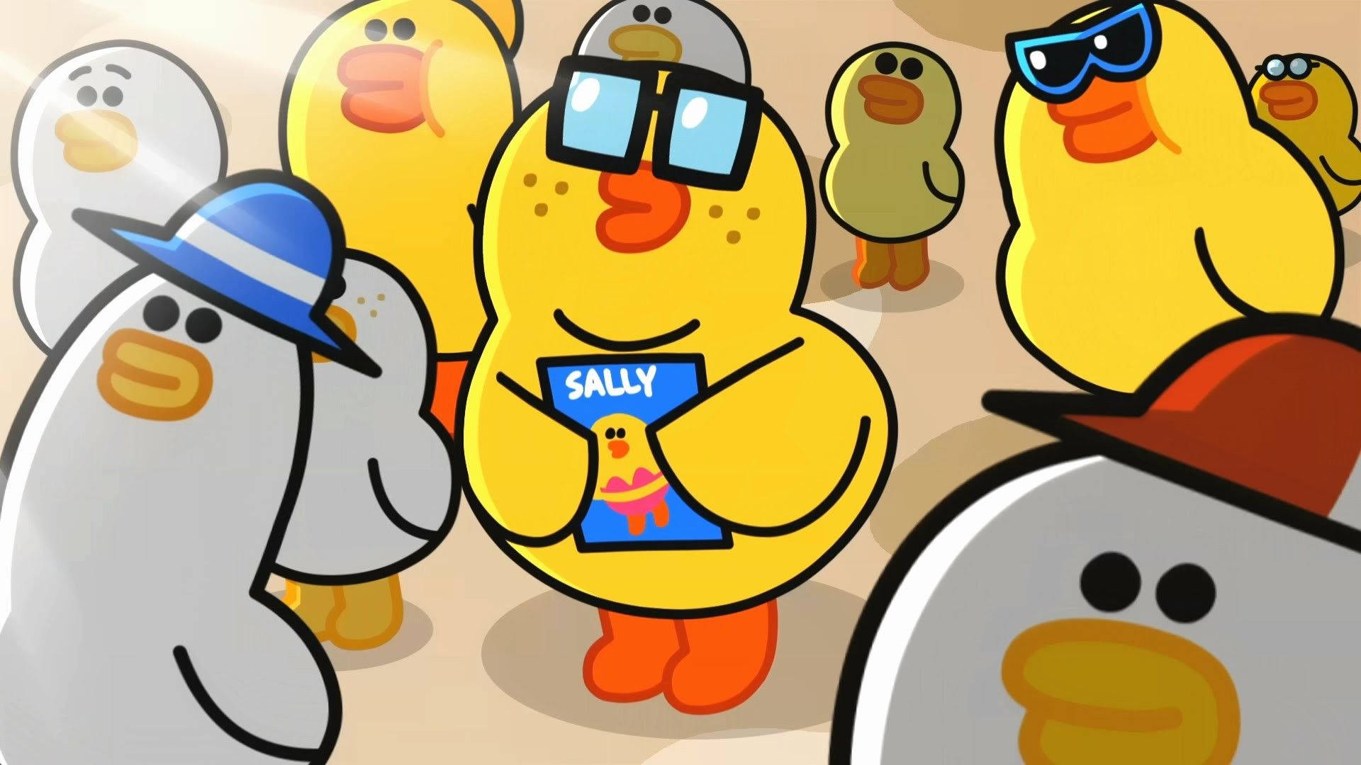 Sally With Glasses Line Friends Background