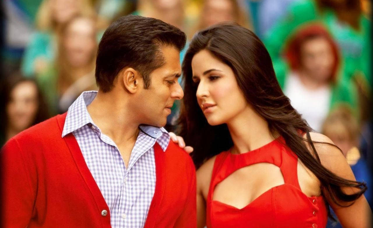 Download Salman Khan Katrina Kaif Face-to-face In Red Hd Wallpaper |  