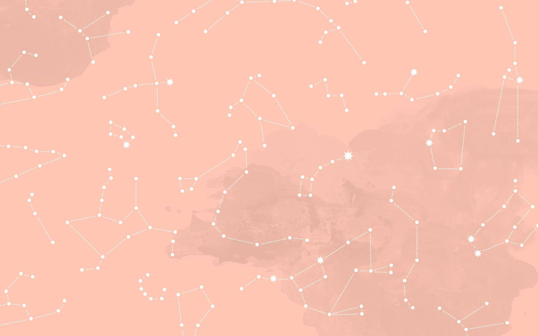 Salmon Constellation Beige Aesthetic Desktop Background