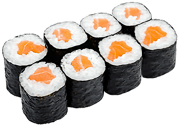 Salmon Maki Sushi Rolls PNG