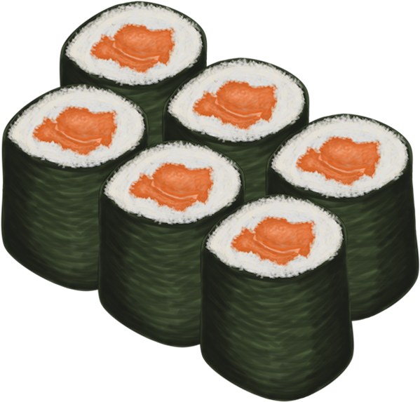 Salmon Maki Sushi Rolls PNG