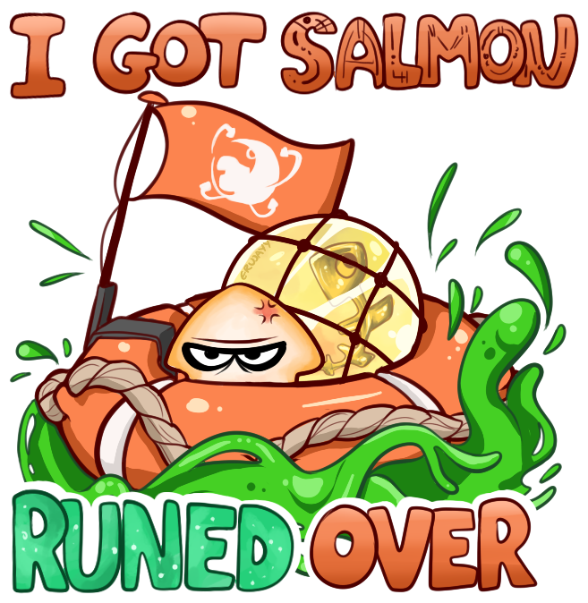 Salmon Treasure Cartoon Character PNG
