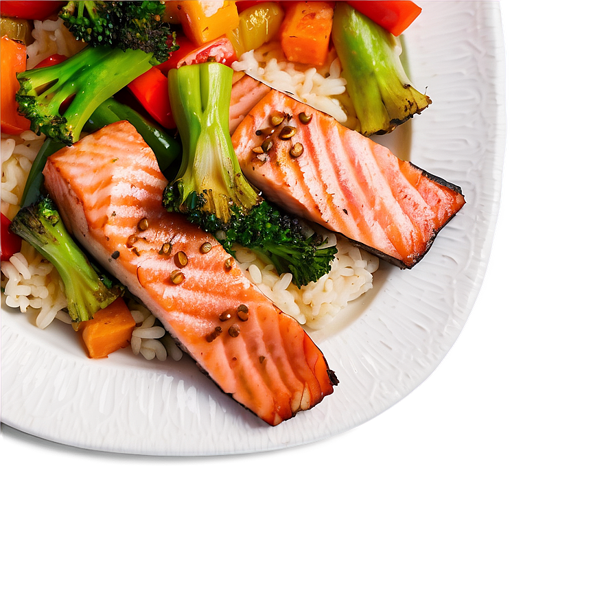 Download Salmon Vegetable Stir Fry Png Shc2