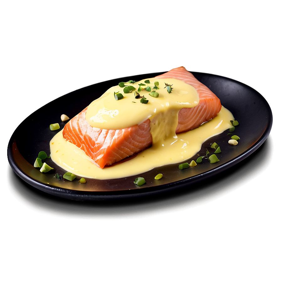 Salmon With Hollandaise Sauce Png Oex PNG