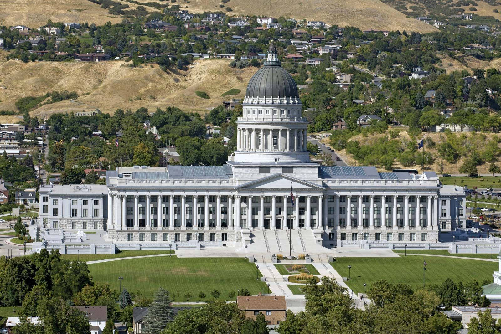 Saltlake City Capitale Dello Stato Di Utah Sfondo