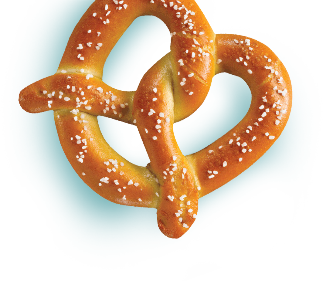 Salted Pretzelon Teal Background PNG