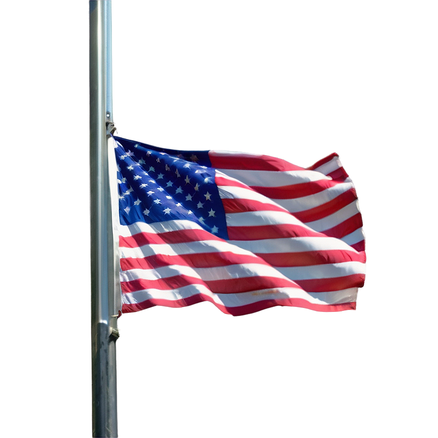 Saluting American Flag On Pole Png 3 PNG