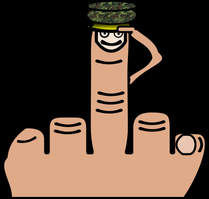 Saluting Cartoon Finger PNG