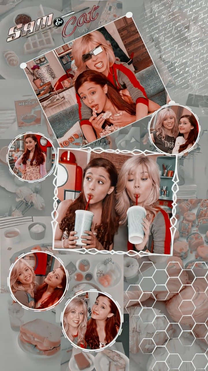 Sam And Cat Cute Collage Wallpaper
