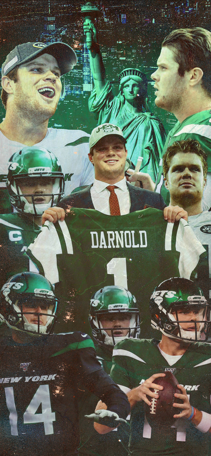 Sam Darnold Green New York Jets Player Wallpaper