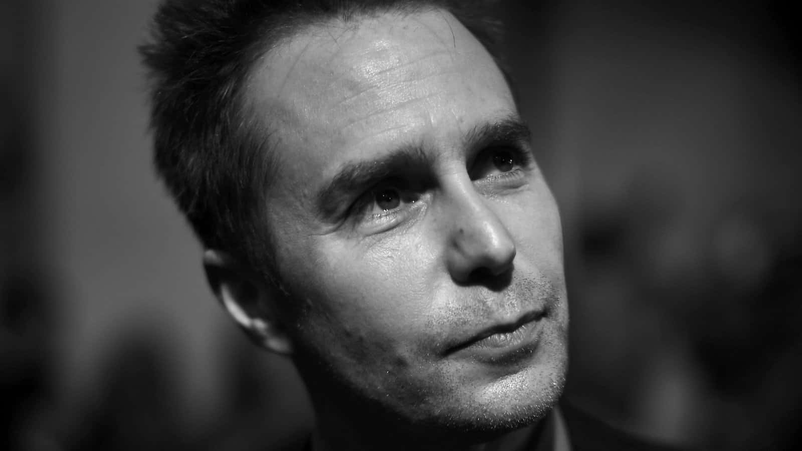 Sam Rockwell Black And White Close Up Photography Wallpaper
