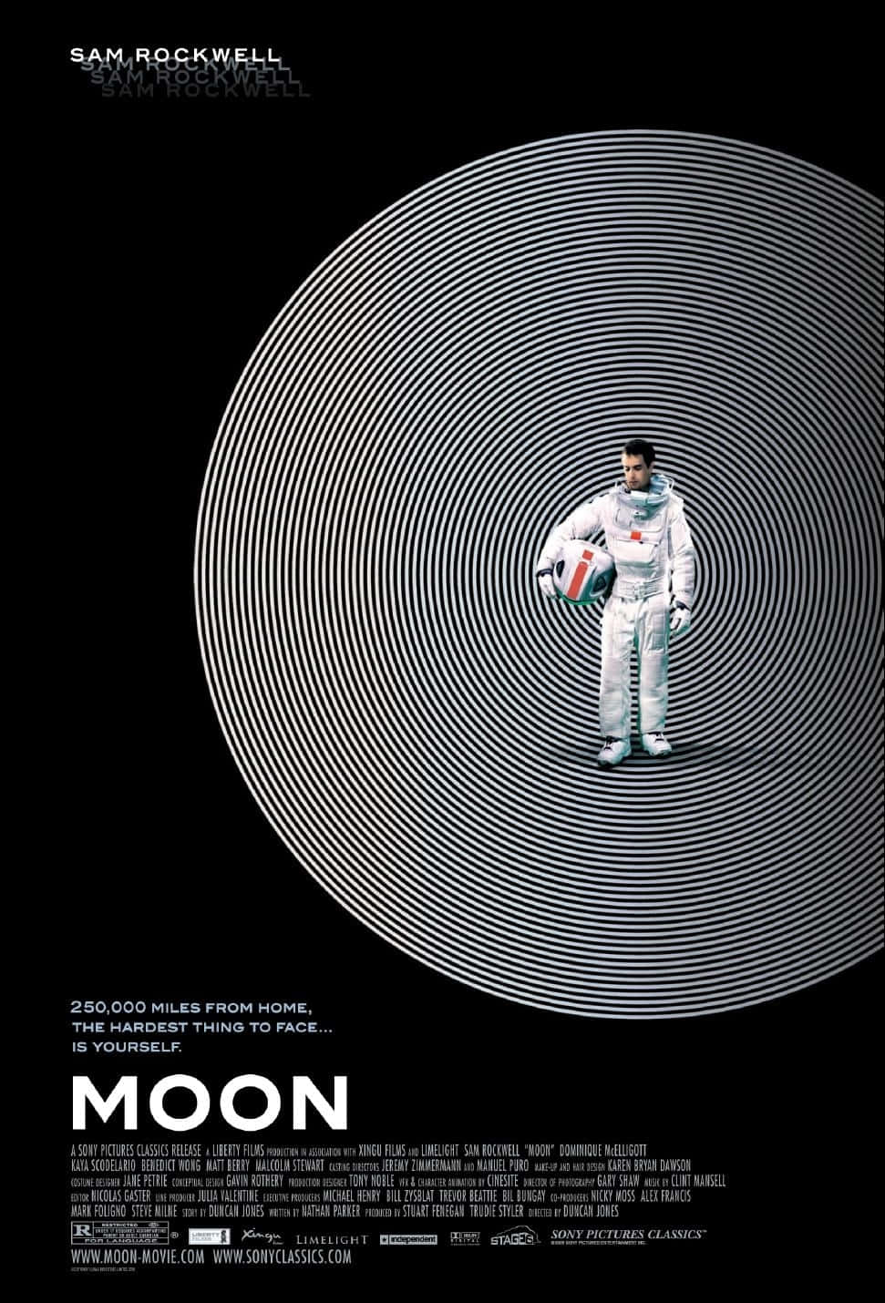 Samrockwell Moon 2009 Poster Del Film Art Sfondo