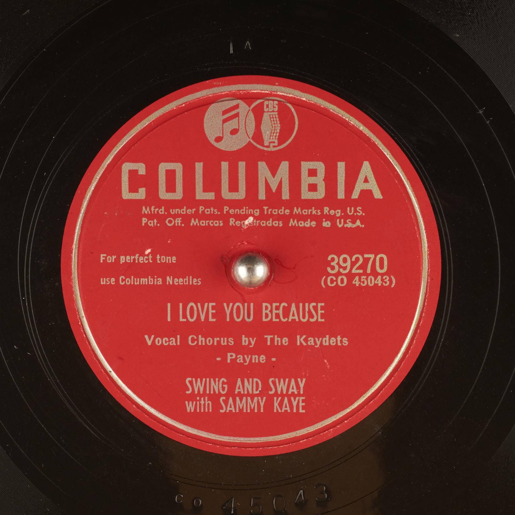 Sammy Kaye I Love You Because Vinyl Record Wallpaper