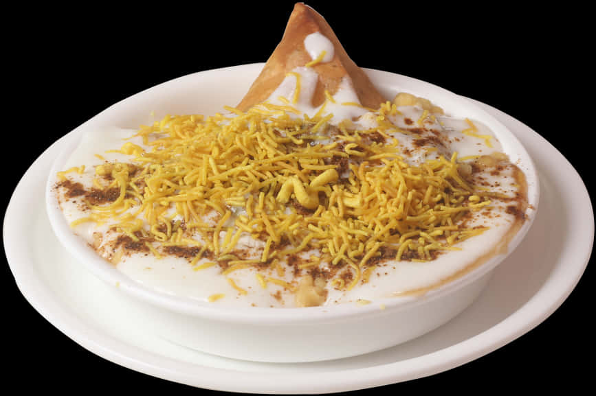 Samosa Chaat Delicious Indian Snack PNG