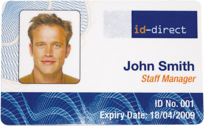 Sample I D Card John Smith Staff Manager PNG