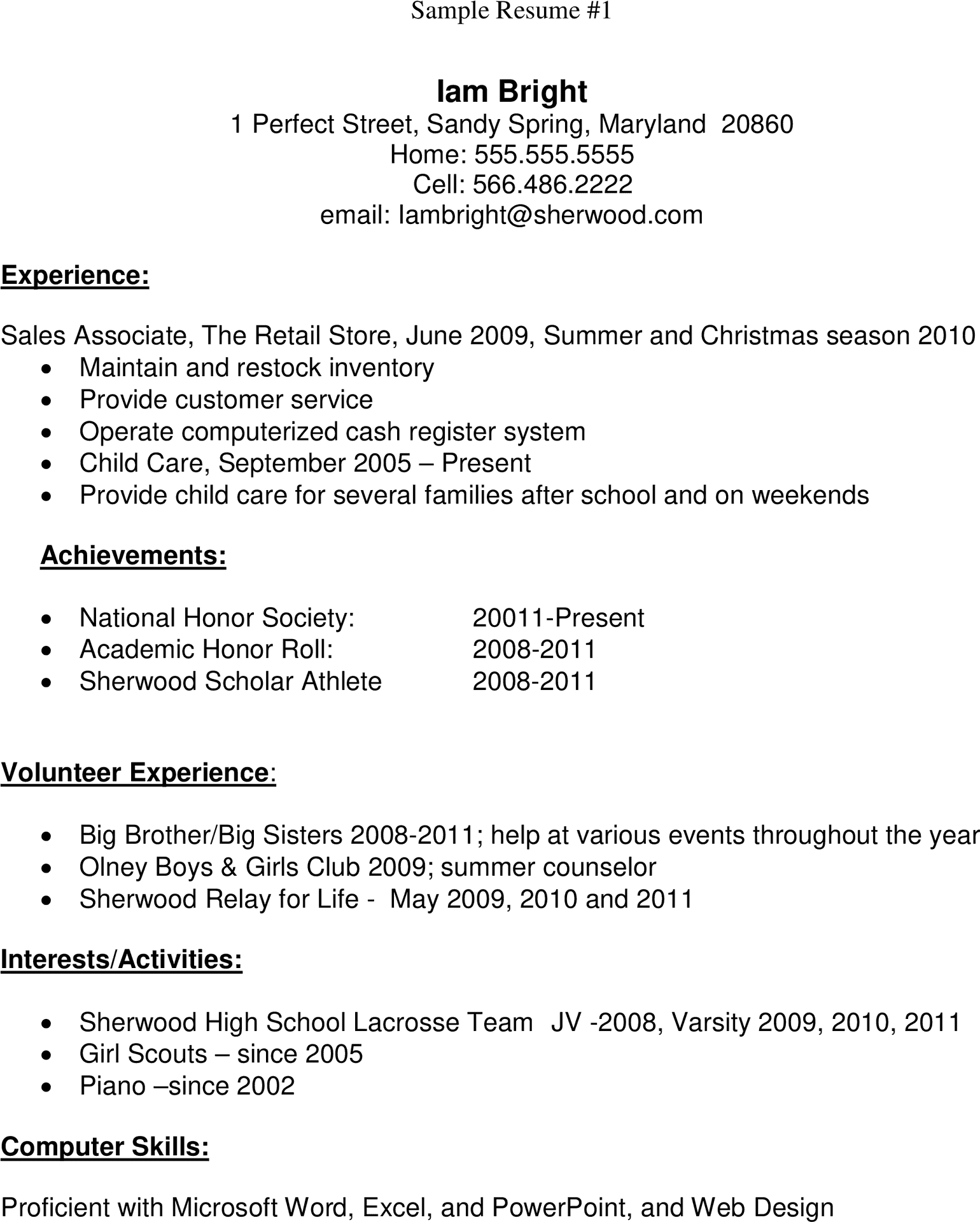 Sample Resume Template Example PNG
