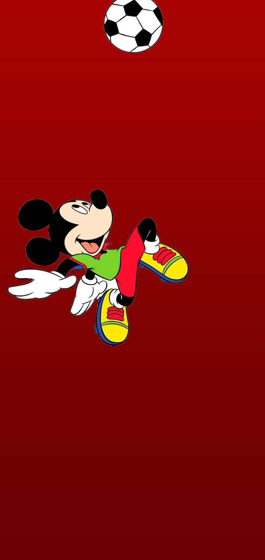 Samsung A51 Mickey Mouse Soccer Red Aesthetic Wallpaper