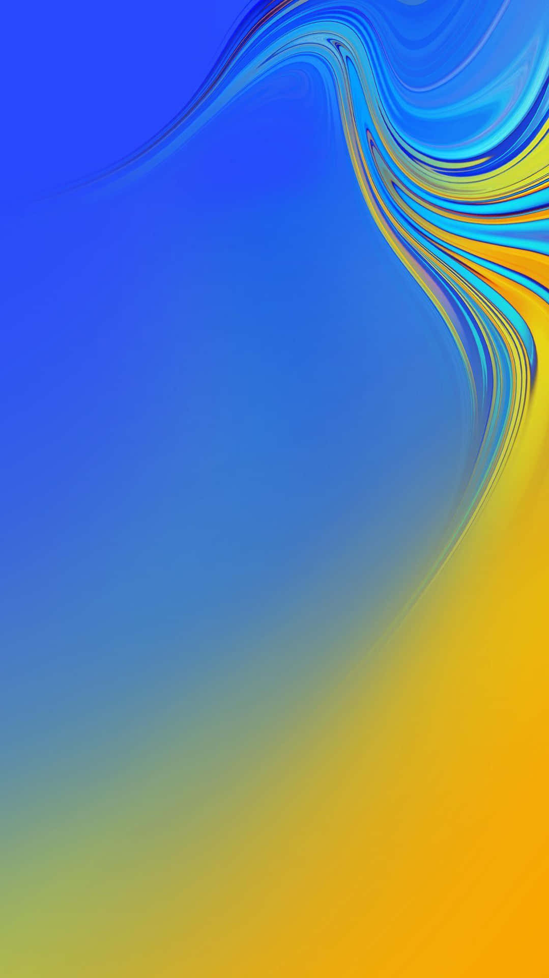 A Blue And Yellow Background With A Wave Wallpaper