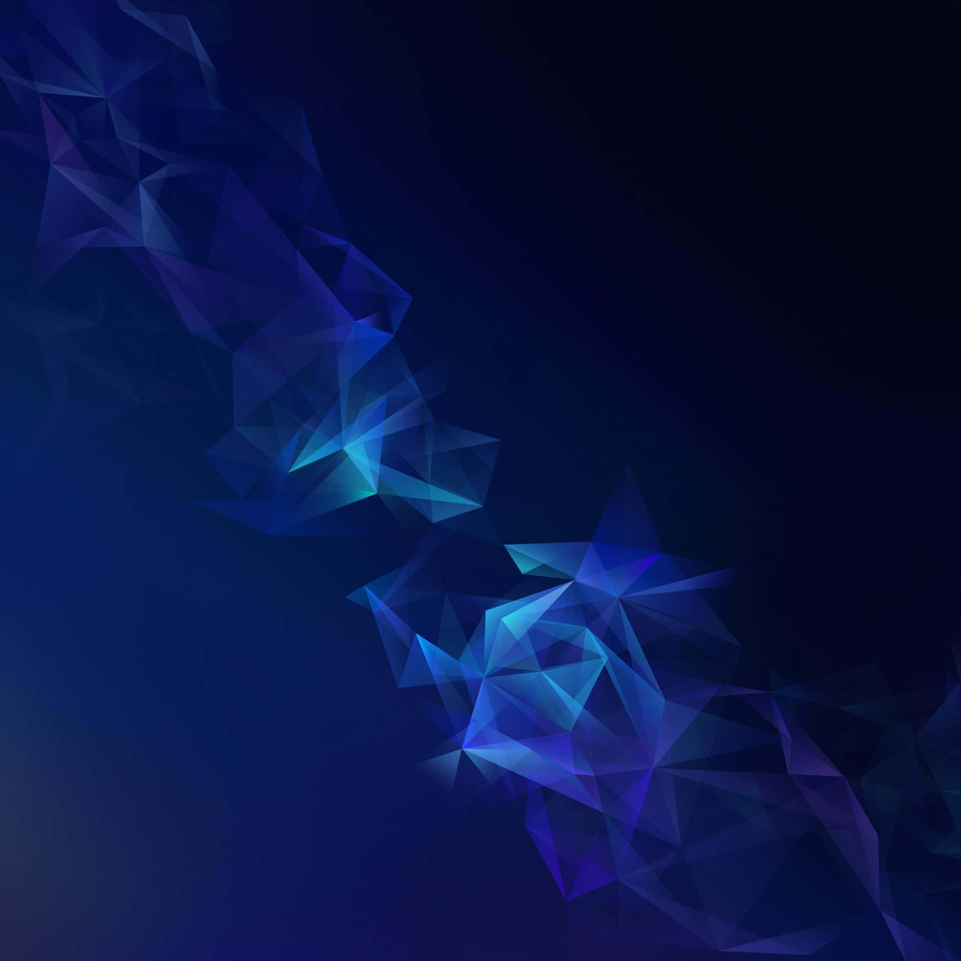 Samsung Dex With Blue Geometric Shapes Wallpaper