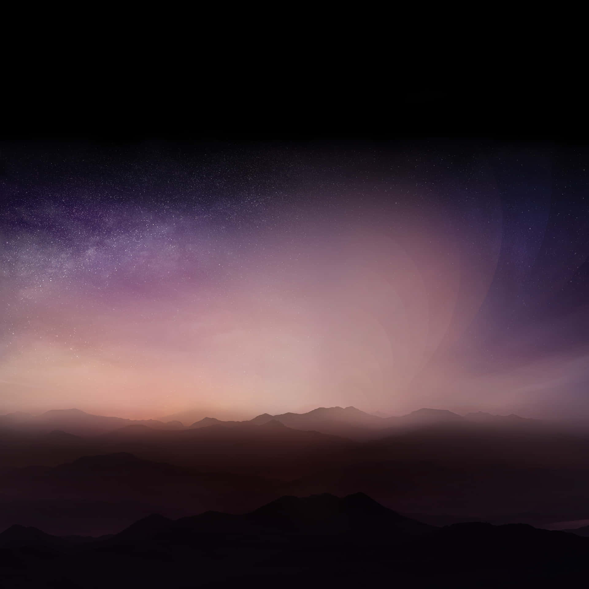A Purple Sky With Mountains And Clouds Wallpaper