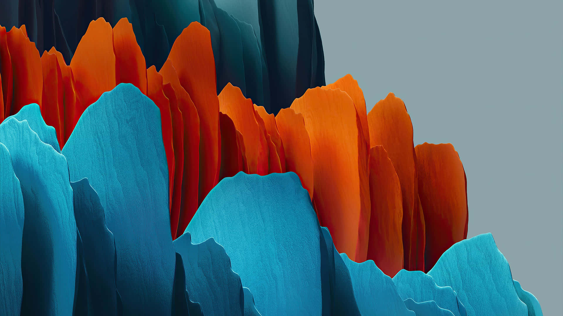 Unaimagen Abstracta En Tonos Azules Y Naranjas Fondo de pantalla