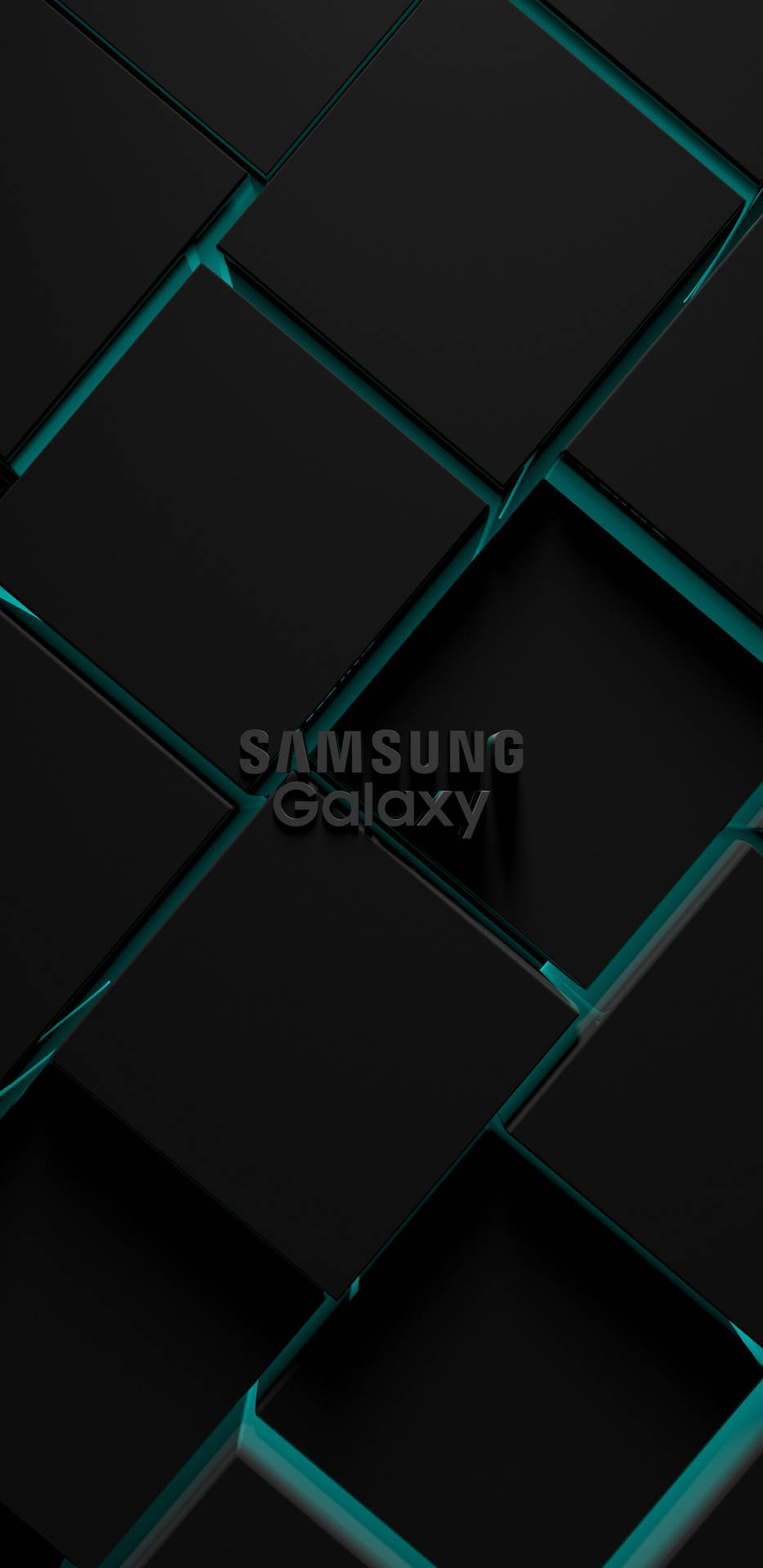 Samsung Galaxy 4k Logo Sort Kubiske Former Wallpaper