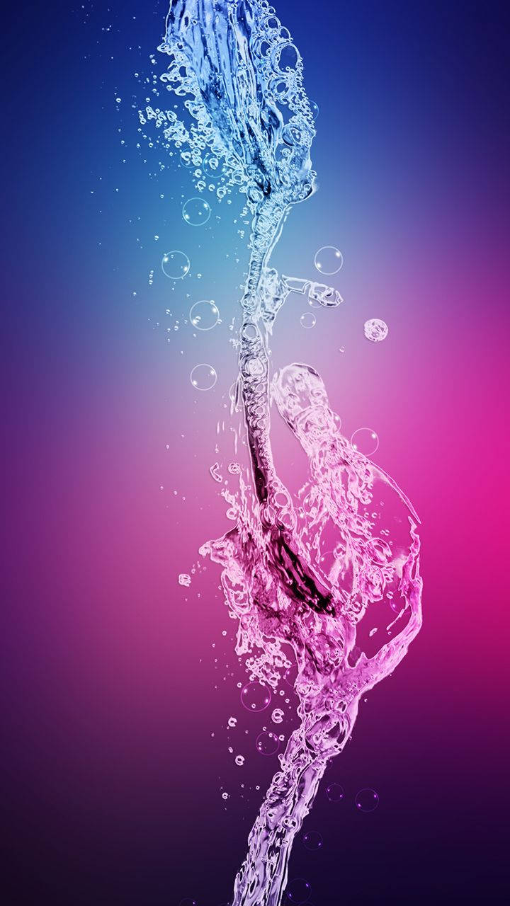 Samsung Galaxy J7 Water Splash Blue And Purple Background Wallpaper