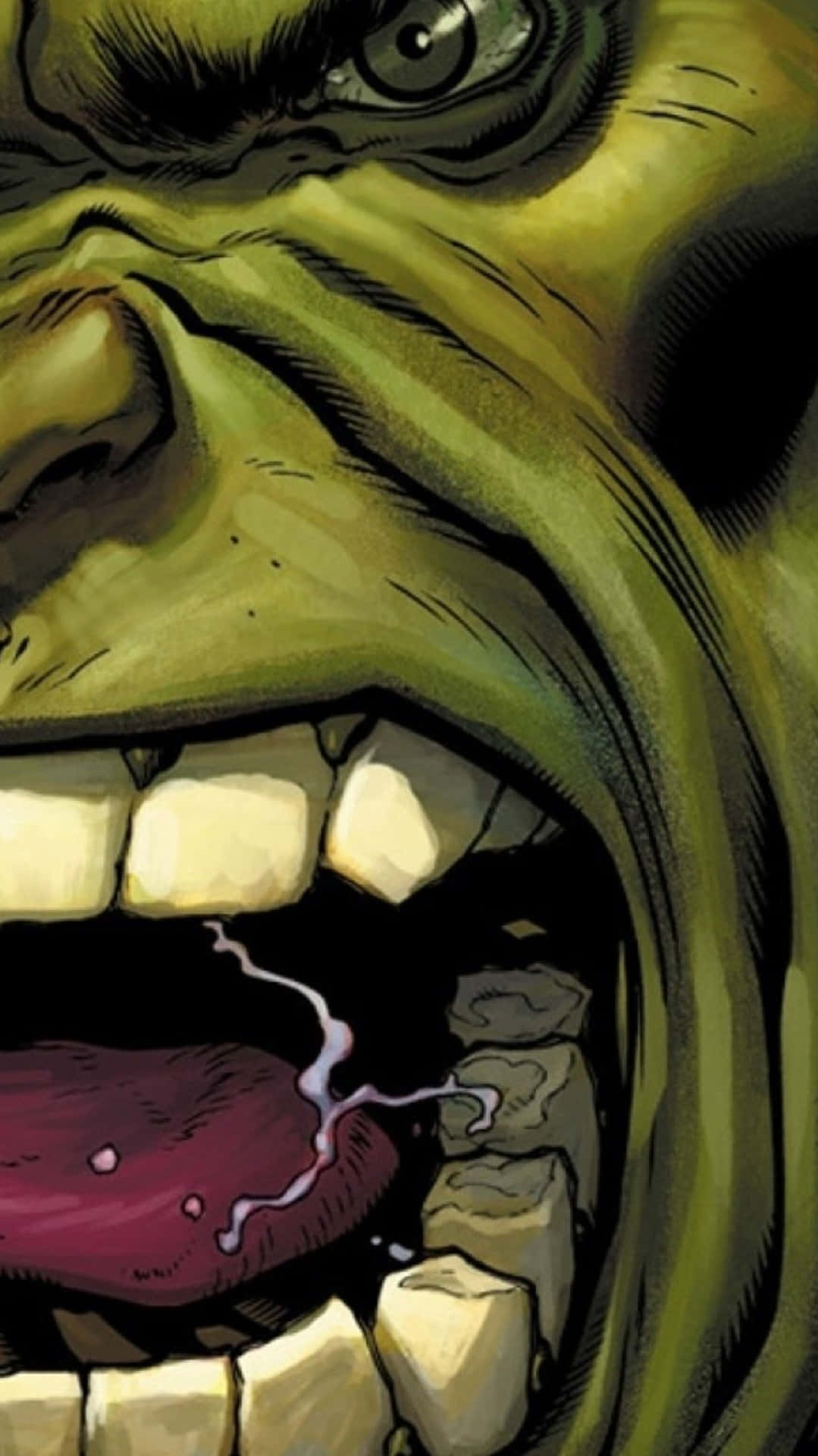 The Hulk's Mouth Is Open In A Comic Book Wallpaper