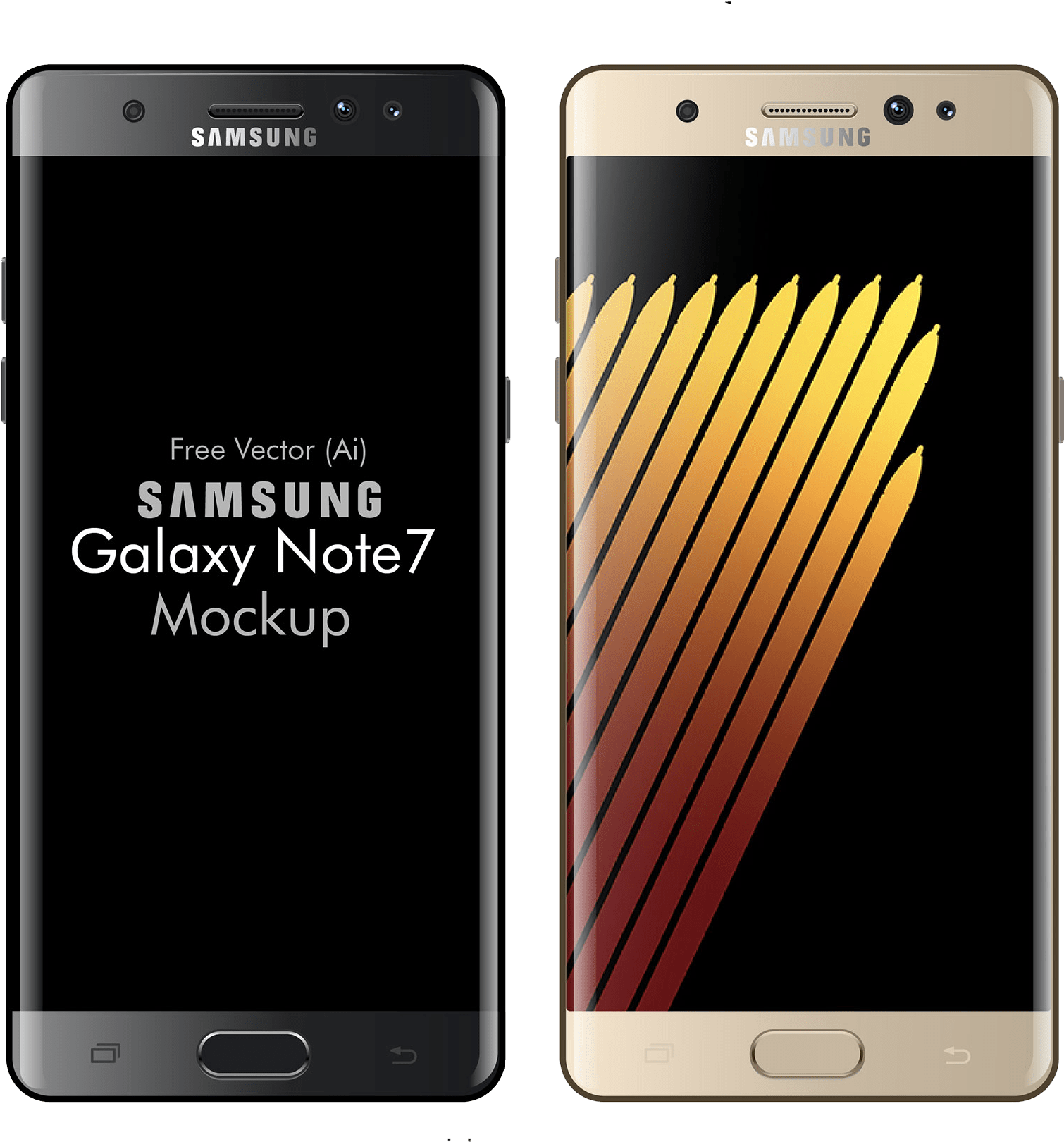 Samsung Galaxy Note7 Mockup Vector PNG