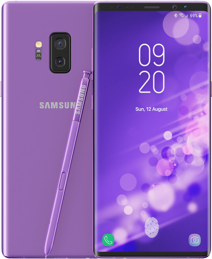 Samsung Galaxy Note9 Lavender Purple PNG