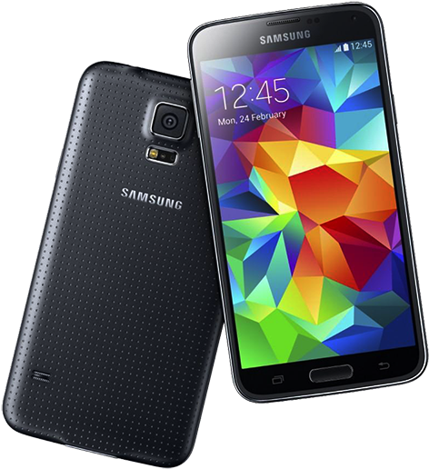 Samsung Galaxy S5 Smartphone Displayand Back Cover PNG