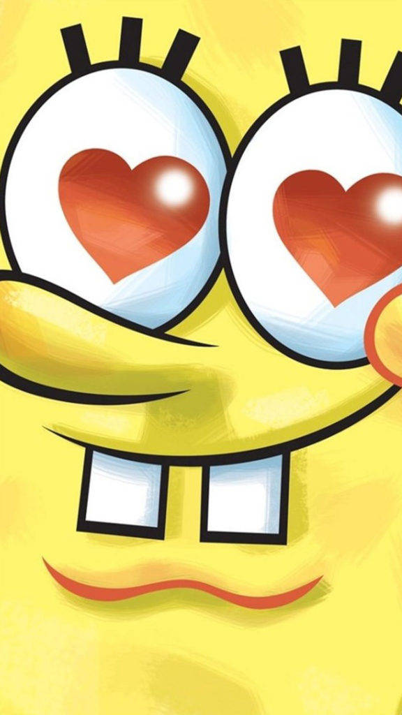 Samsung Galaxy S5 Spongebob Hearts Wallpaper