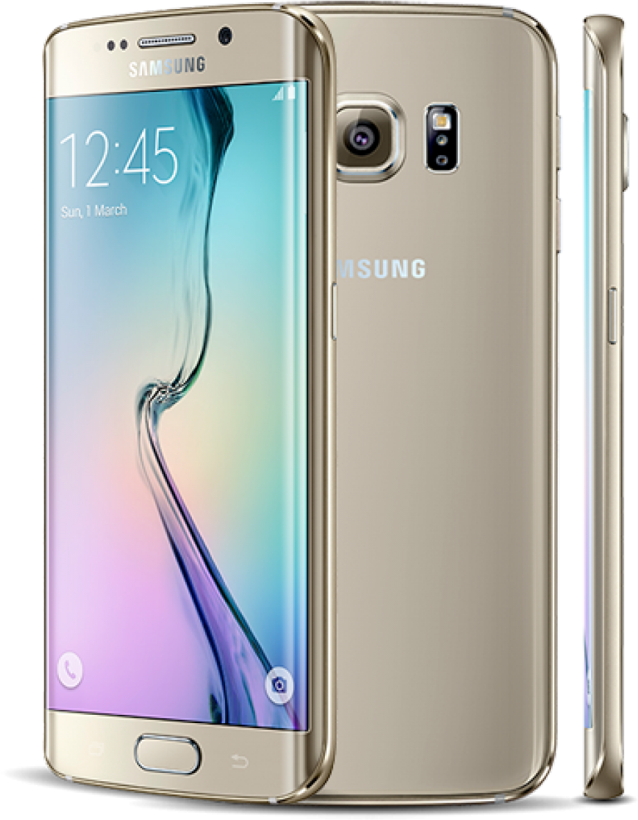 Samsung Galaxy S6 Edge Gold Platinum PNG