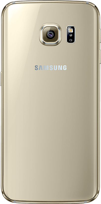 Samsung Gold Smartphone Back View PNG
