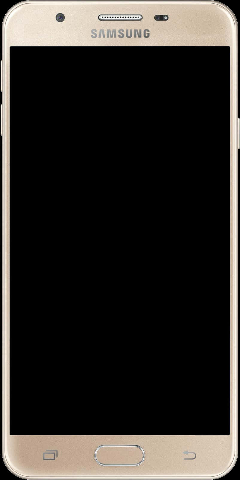 Samsung Gold Smartphone Front View PNG