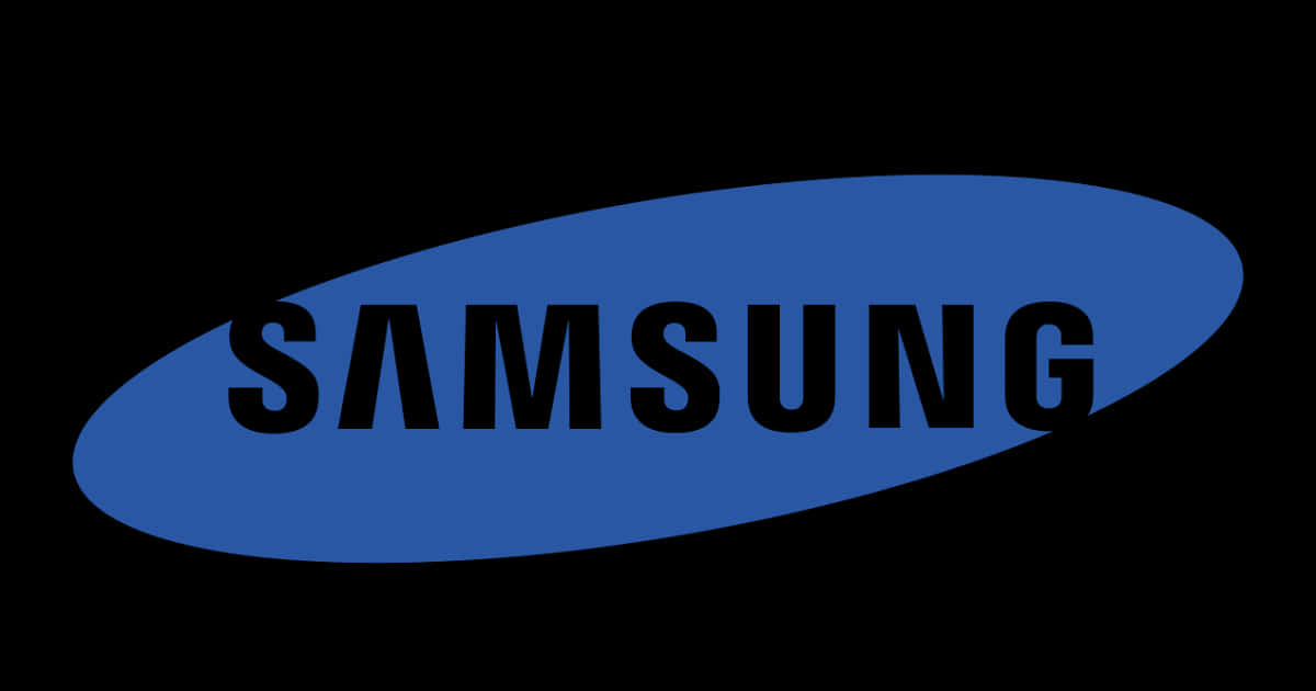 Samsung Logo Blue Ellipse Black Background PNG