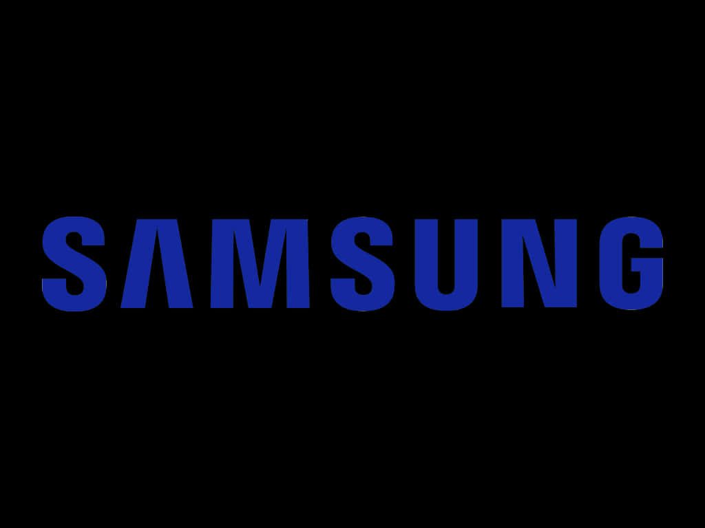 Samsung Logo Blueon Black Background PNG