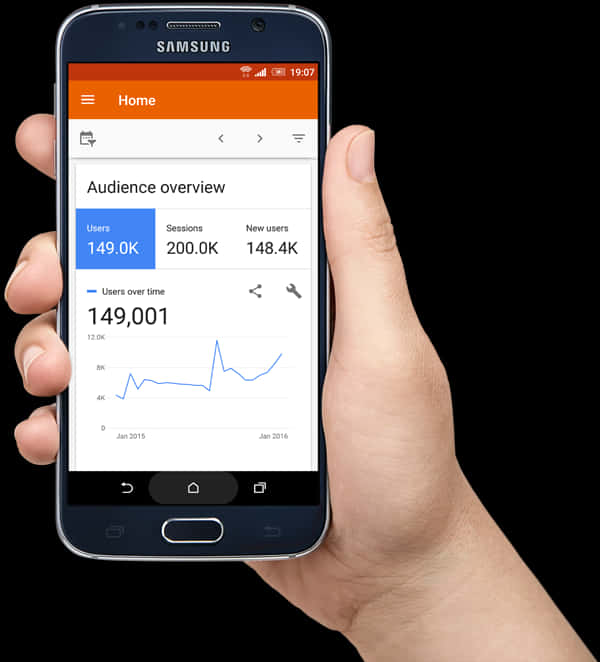 Samsung Phone Analytics Display PNG