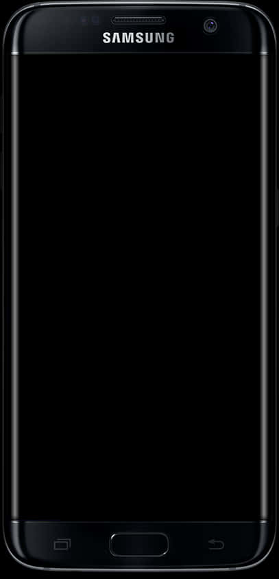 Samsung Smartphone Black Front View PNG