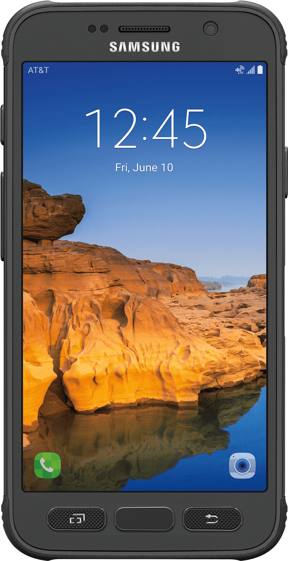 Samsung Smartphone Displaying Nature Wallpaper PNG