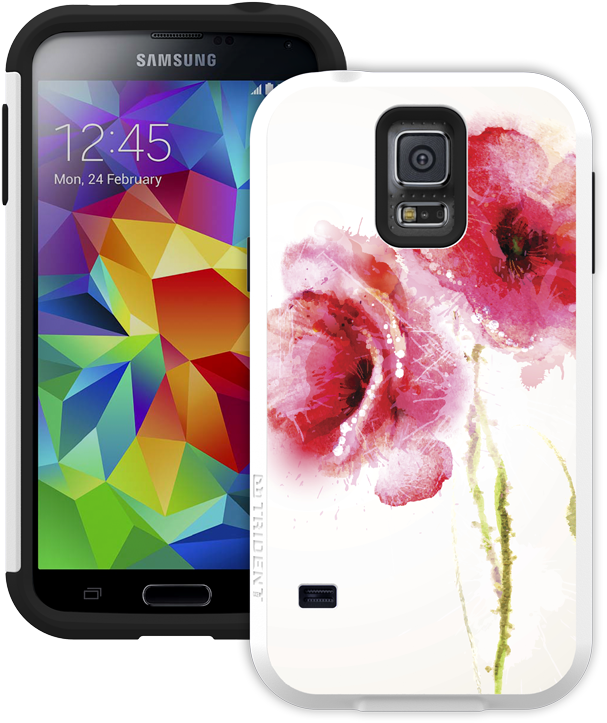 Samsung Smartphone Floral Case Design PNG