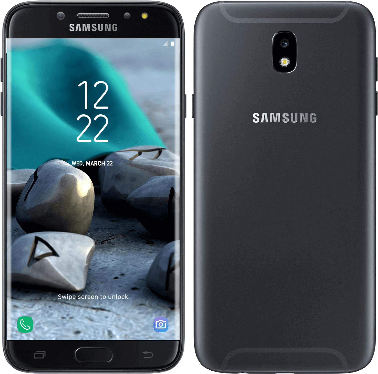 Samsung Smartphone Frontand Back View PNG