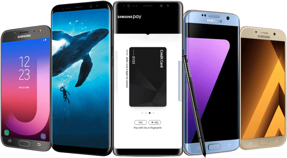 Samsung Smartphone Models Showcase PNG