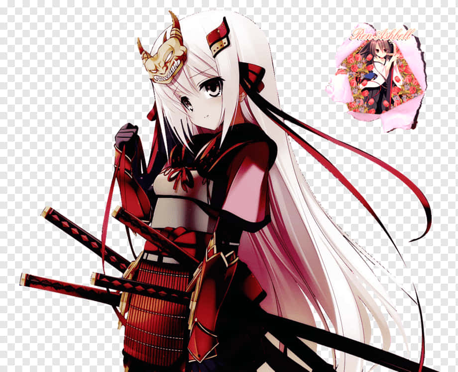 Download Samurai Anime Girl As Takeda Shingen Wallpaper 