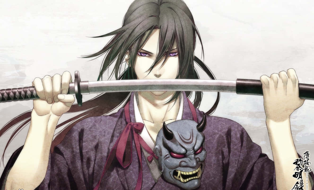 HD wallpaper: male anime character wearing kimono illustration, hakuouki  shinsengumi kitan