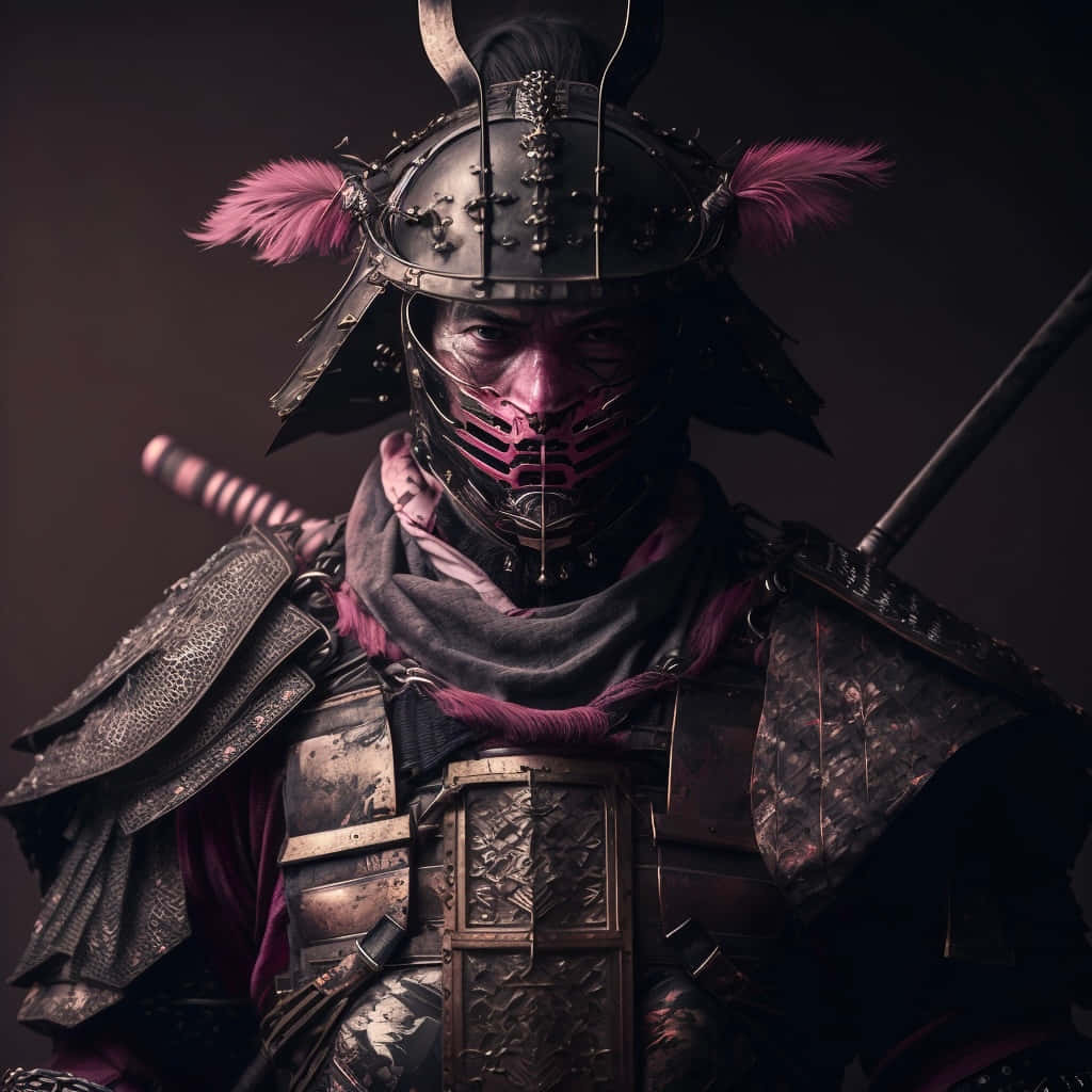 Majestic Samurai Armor Displayed on Stand Wallpaper