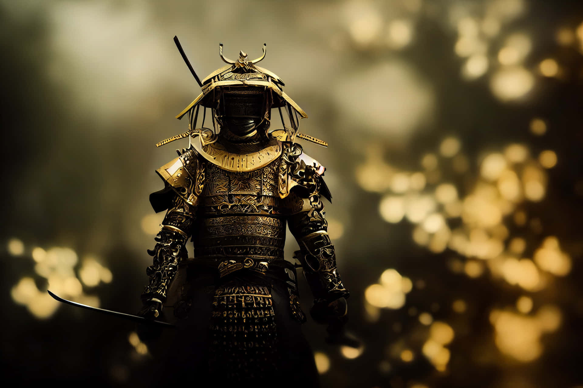 Traditional Samurai Armor on Display Wallpaper