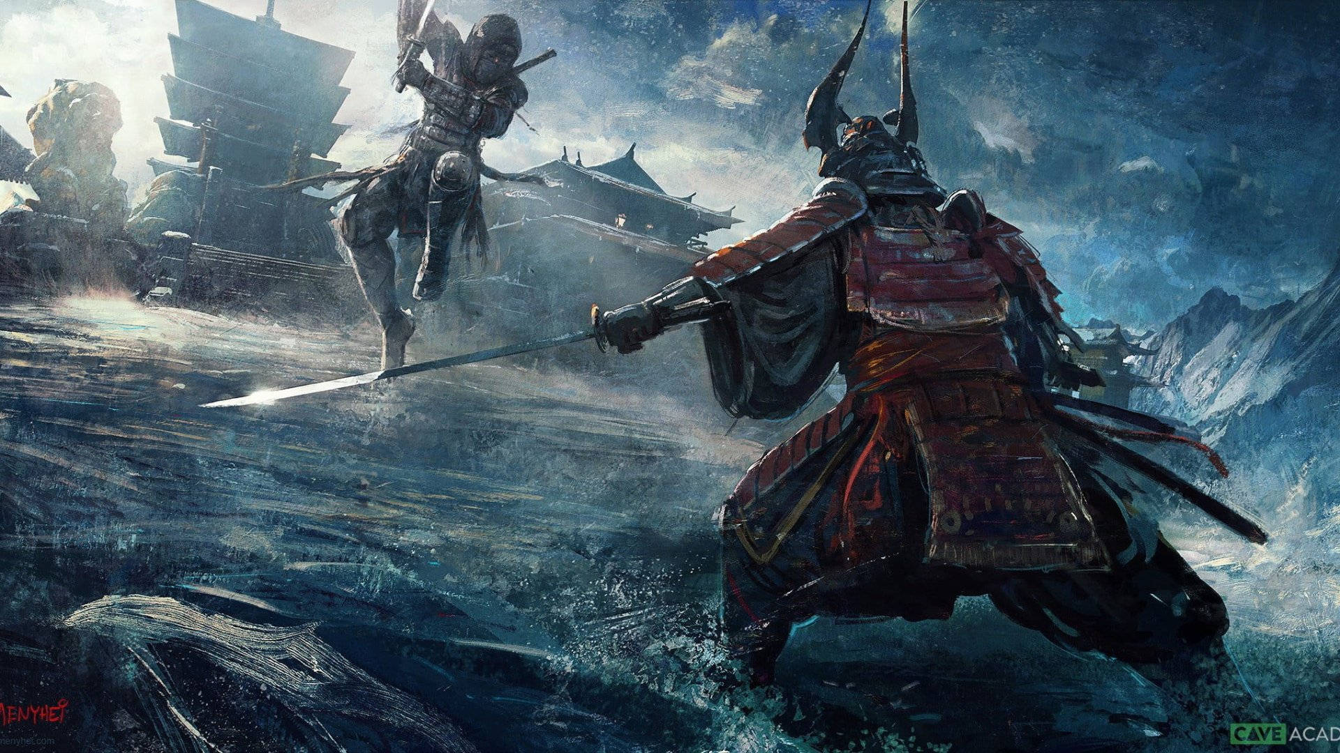 Eineillustration Von Einem Traditionellen Samurai-prinzen. Wallpaper